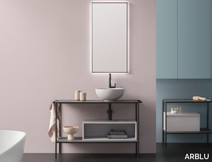 TUBY TELAIO SYSTEM - Floor-standing aluminium console sink with integrated washbasin _ ARBLU