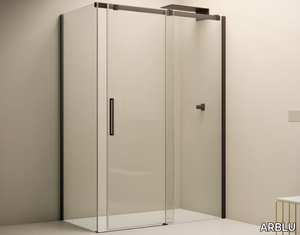 CLOÈ - Shower enclosure with a sliding door and a fixed side _ ARBLU