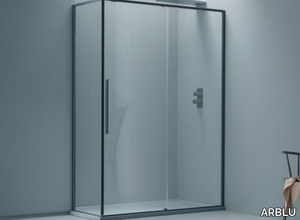 FILO - Shower enclosure with a sliding door and a fixed side _ ARBLU