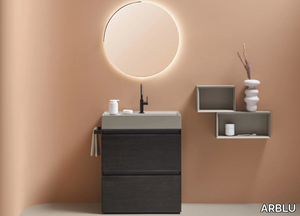 LINEÒ-M - Floor-standing wooden vanity unit with towel rail _ ARBLU