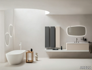 TANGO - Single wall-mounted vanity unit with mirror _ ARBLU