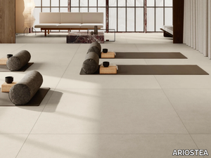 BALANCE - LIGHT GREY - Porcelain stoneware wall/floor slabs with resin effect _ ARIOSTEA