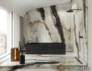 ULTRA MARMI - PANDA WHITE - Porcelain stoneware wall/floor slabs with marble effect _ ARIOSTEA