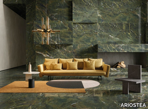 ULTRA MARMI - VERDE KARZAI - Porcelain stoneware wall/floor slabs with marble effect _ ARIOSTEA