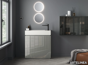 FUSION - Floor-standing sectional crystal vanity unit with integrated washbasin _ ARTELINEA