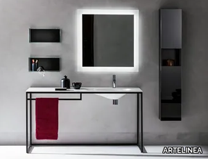 FRAME - Console in painted steel and washbasin in opalite _ ARTELINEA