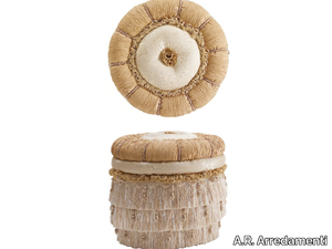 GRAND ROYAL - Round fabric pouf _ A.R. Arredamenti