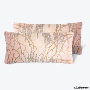 Set of 2 Mini Willow Velvet Pillow Metallic, Blush