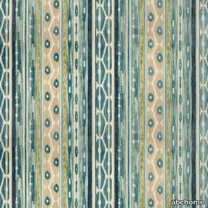 Blue Multi Stripe Velvet Fabric