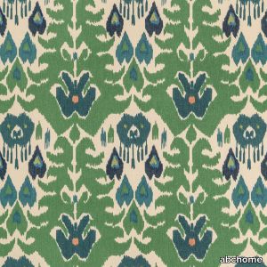 Green and navy Printed Fabric