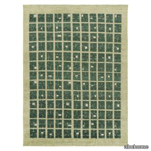 Green Contemporary Wool Rug