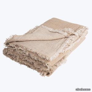 Washed Linen Throw - Nude