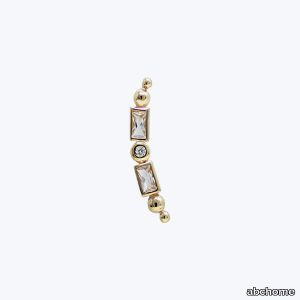 Anzie x Mel Soldera Deco Clear Topaz + Diamond Right Ear Crawler