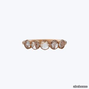 Contemporary 18K Rose Gold 5-Stone Diamond Ring