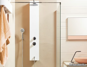 KENDO TS - Wall-mounted shower column in Akron © and aluminum _ Acquabella