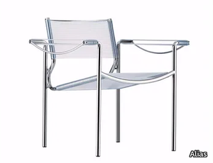 SPAGHETTI ARMCHAIR - 109 - Stackable steel and PVC easy chair with armrests _ Alias