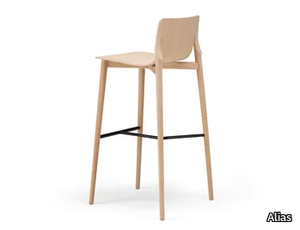 KAYAK HIGH STOOL / 052 - Solid wood stool with footrest _ Alias