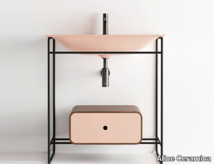 NUR - Floor-standing console sink with towel rail _ Alice Ceramica