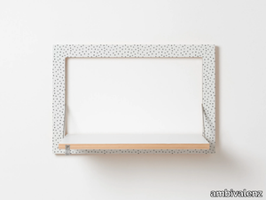 FLÄPPS 60x40x1 - WATERCOLOR DOTS - Folding plywood wall shelf _ ambivalenz