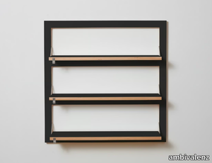 FLÄPPS 80x80x3 - BLACK - Plywood office shelving _ ambivalenz