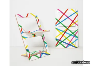 FLÄPPS FOLDING CHAIR - COLORED LINES - Folding plywood chair _ ambivalenz