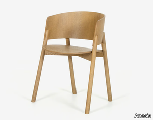 HALLA - Solid wood chair with armrests _ Anesis