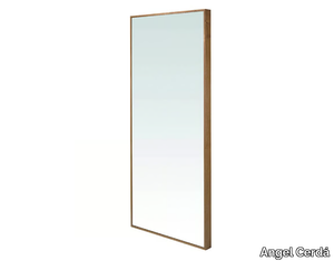 3213 - Rectangular framed wall-mounted walnut mirror _ Angel Cerdá