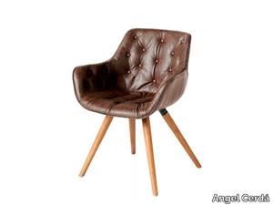 4073 - Tufted Imitation leather chair with armrests _ Angel Cerdá