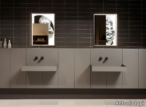 SHOWDOWN - Wall-mounted sectional vanity unit with integrated washbasin _ Antoniolupi