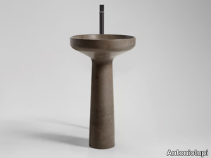 AGO85 - Freestanding round Stone Grey washbasin _ Antoniolupi