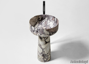 ALBUME112 + ALBUME21 - Round Calacatta Viola marble washbasin _ Antoniolupi