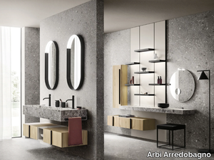 Sky Pregiati Special 09 - Wall-mounted vanity unit with integrated washbasin _ Arbi Arredobagno