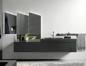 MODULO 07 - Wall-mounted vanity unit with drawers _ Archeda