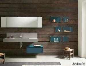 TULLE 10 - Wooden vanity unit with mirror _ Archeda