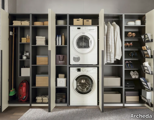 LAUNDRY 09 - Tall HPL laundry room cabinet for washing machine _ Archeda