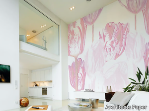 TULIP ARTWORK - Washable nonwoven wallpaper with floral pattern _ Architects Paper