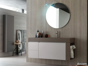 LA FENICE - COMPOSITION 18 - Oak bathroom cabinet / vanity unit _ Arcom