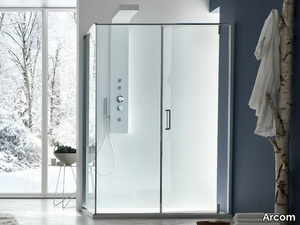 S6 - Corner glass shower cabin with pivot door _ Arcom