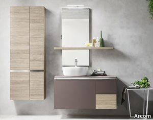 E.GÒ - COMPOSITION 63 - Single wooden vanity unit with drawers _ Arcom