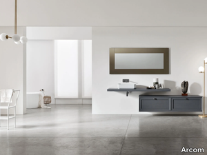 OPERA - COMPOSITION 06 - Wall-mounted wooden vanity unit with mirror _ Arcom