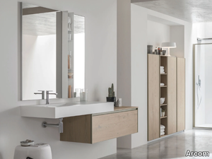 SHAPE - COMPOSITION 09 - Wall-mounted wooden vanity unit with drawers _ Arcom