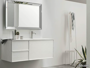 VANITY - COMPOSITION 10B - Wall-mounted wooden vanity unit with drawers _ Arcom