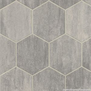 CushionStep | B3390Stone Hex Vinyl Sheet - Meadow Mist