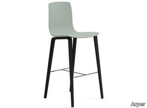 AAVA 02 - High barstool with wood legs _ Arper