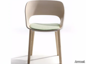 KABIRA WOOD 4WL - Ash chair with integrated cushion _ Arrmet