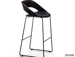 KABIRA WOOD ST - High stool with footrest _ Arrmet