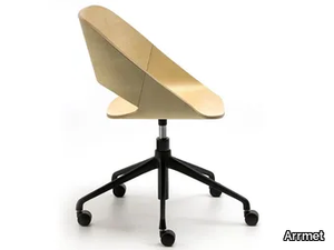 KABIRA WOOD HO - Height-adjustable office chair with castors _ Arrmet