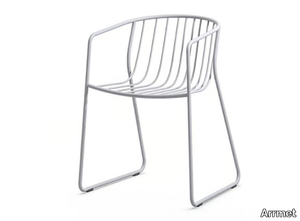 RANDA NUDE AR - Sled base steel chair with armrests _ Arrmet