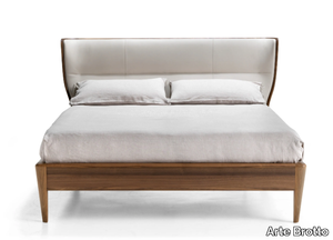 LEONARDO L973N - Contemporary style walnut double bed _ Arte Brotto