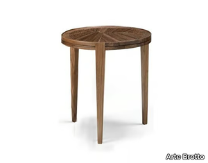 LEONARDO L1030N - Round walnut coffee table _ Arte Brotto